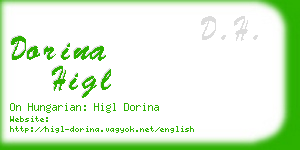 dorina higl business card